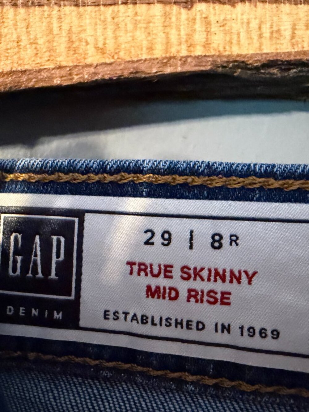GAP Mid Rise True Skinny Jean in Dark Indigo 29 / 8